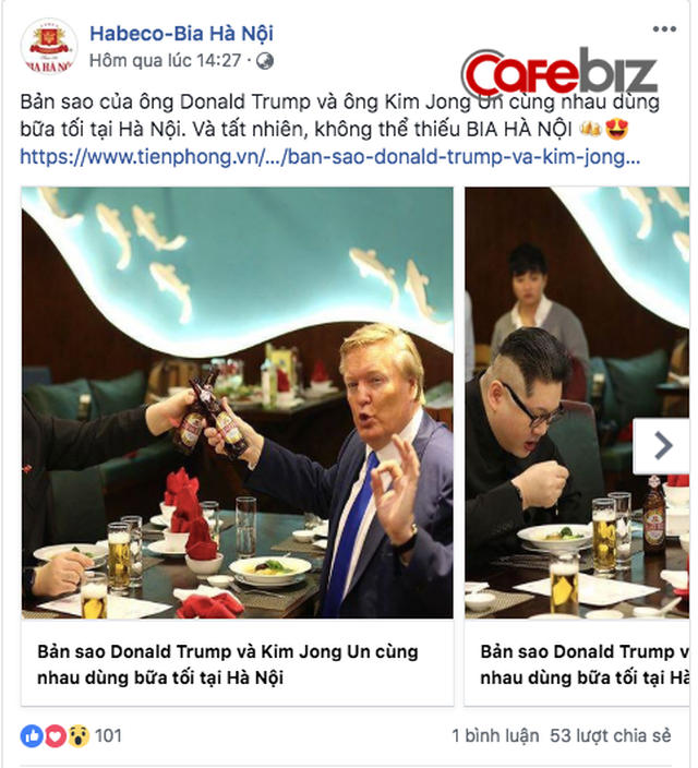Các ông lớn F&B tung chiêu Marketing nhân hội nghị Trump - Kim - Ảnh 3 Habeco và hội nghị thượng đỉnh 2