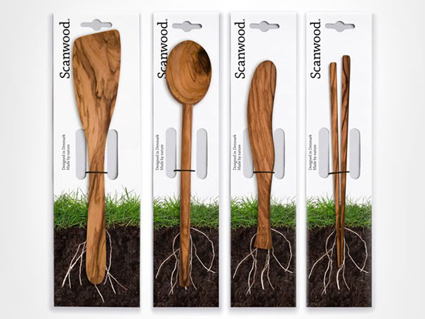 Bao bì thiết kế các vật dụng từ gỗ của Scanwood