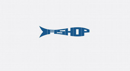 Chữ FISHOP tạo hình thành con cá